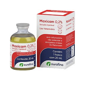 Maxicam 0,2% Injetável Para Cães e Gatos - 20 ml
