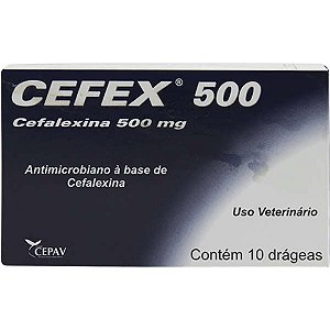 Cefex 500 mg Para Cães e Gatos - 10 Comprimidos