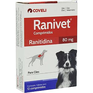 Ranivet 80 mg Para Cães - 12 Comprimidos