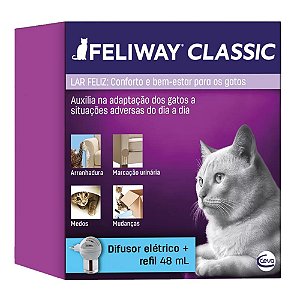Difusor Elétrico + Refil Feliway Classic Para Gatos - 48 ml
