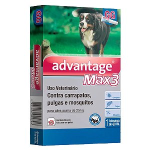 Antipulgas e Carrapatos Elanco Advantage Max3 Para Cães Acima de 25 Kg - 4 ml
