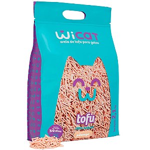 Granulado Sanitário Wicat Tofu Para Gatos - Pêssego - 2,1 Kg