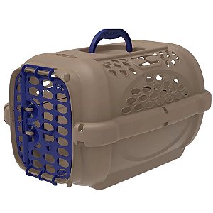 Caixa de Transporte Plast Pet Panther Para Cães e Gatos - Gold / Azul