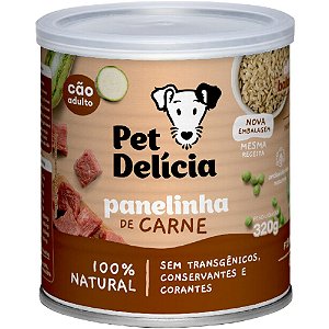 Ração Úmida Pet Delícia Panellinha de Carne Para Cães - 320 g