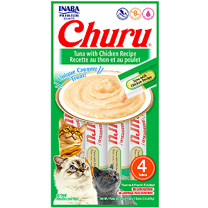 Petisco Churu Para Gatos Sabor Atum com Galinha - com 4 Tubos - 56 g