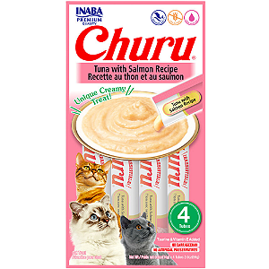 Petisco Churu Para Gatos Sabor Atum e Salmão - com 4 Tubos - 56 g