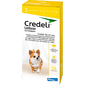 Antipulgas e Carrapatos Elanco Credeli 56,25 mg Para Cães de 1,3 a 2,5 Kg