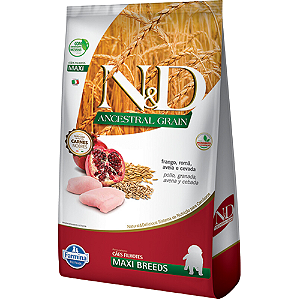 Ração N&D Ancestral Grain Puppy Maxi Para Cães Filhotes de Porte Grande Sabor Frango e Romã - 10.1 Kg