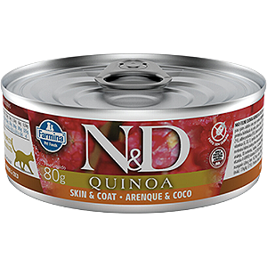 Ração Úmida N&D Quinoa Skin & Coat Adult Para Gatos Adultos Sabor Arenque - 80 g