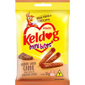 Bifinho Keldog Mini Bits Para Cães Pequeno Porte Sabor Carne - 50 g