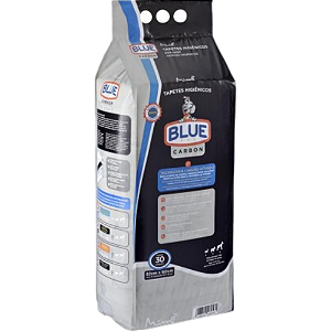 Tapete Higiênico Blue Carbon Para Cães com Carvão Ativado - 82 X 60 cm - 30 Unidades