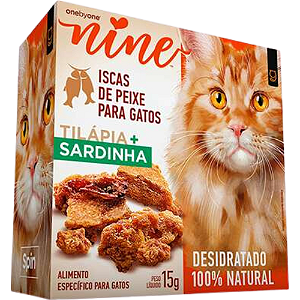 Mini Snack Spin Nine Para Gatos Sabor Tilápia e Sardinha - 15 g