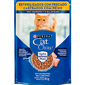 Sachê Cat Chow Para Gatos Adultos Castrados Sabor Peixe - 85 g