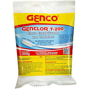 Tabletes Genco Genclor T-200 Para Piscinas - Cloro Estabilizado - 200 g