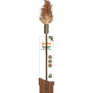 Brinquedo Jambo Pet Vara Matatabi com Pena Para Gatos - 40 cm