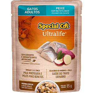 Sachê Special Cat Ultralife Para Gatos Adultos Sabor Peixe com Batata Doce - 85 g