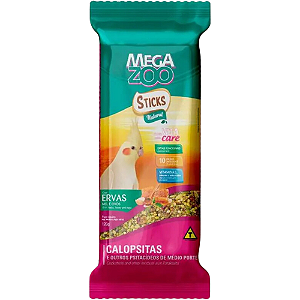 Sticks Megazoo Natural Para Calopsitas com Ervas, Mel e Ovos - 120 g