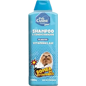 Shampoo Pró Canine Plus 2 em 1 Bomba de Vitaminas Para Cães - 700 ml