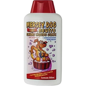Sabão Líquido Suave Mersey Dog Neutro Para Cães e Gatos - Com Condicionador - 500 ml