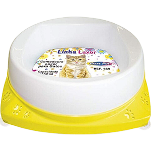 Comedouro Plast Pet Luxor Para Gatos - Amarelo - 160 ml