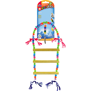Brinquedo Happy Bird Escada Redonda 3 Degraus Para Calopsitas e Psitasideos