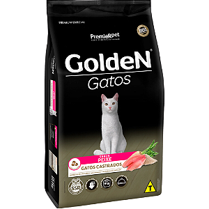 Ração Premier Pet Golden Para Gatos Adultos Castrados Sabor Peixe
