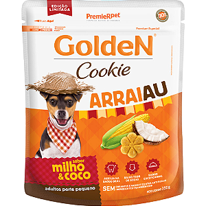 Biscoito Premier Cookie Arraiau Para Cães Adultos de Porte Pequeno Sabor Milho e Coco - 350 g