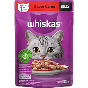 Sachê Whiskas Para Gatos Adultos Sabor Carne Jelly - 85 g