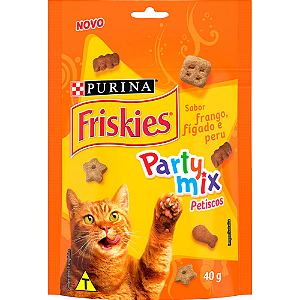 Petisco Friskies Party Mix Para Gatos Sabor Frango, Fígado e Peru - 40 g