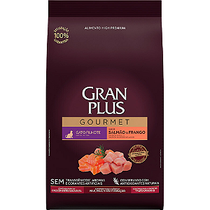 Ração Granplus Gourmet Para Gatos Filhotes Sabor Salmão e Frango