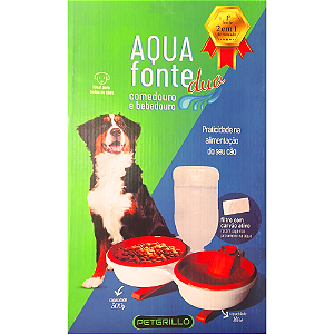 Comedouro e Bebedouro Aqua Fonte Duo Para Cães e Gatos - 1 Litro + 500 g