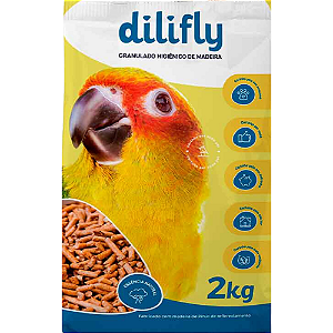 Granulado Higiênico de Madeira Dilifly Para Pássaros - 2 Kg