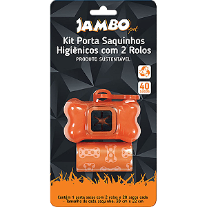 Kit Porta Saquinhos Friend - Laranja - Com 2 Rolos de Saquinhos