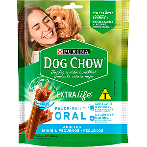 Petisco Dog Chow Extra Life Saúde Oral Para Cães Adultos Porte Mini e Pequeno