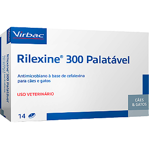 Rilexine 300 Palatável Para Cães e Gatos - 14 Comprimidos