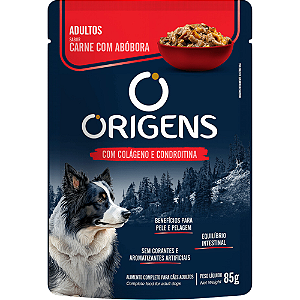 Sachê Origens Para Cães Adultos Sabor Carne com Abóbora - 85 g