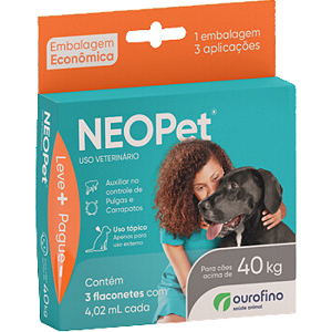 Antipulgas e Carrapatos Neopet Para Cães Acima de 40 Kg - Combo com 3 Unidades