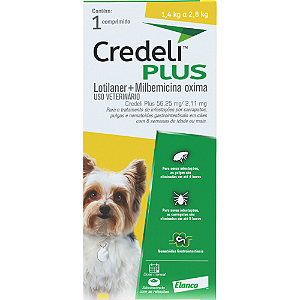 Credeli 56,25 mg Para Cães de 1,4 a 2,8 Kg - 1 Comprimido