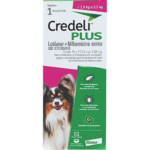 Credeli Plus 112,5 mg Para Cães de 2,8 a 5,5 Kg - 1 Comprimido