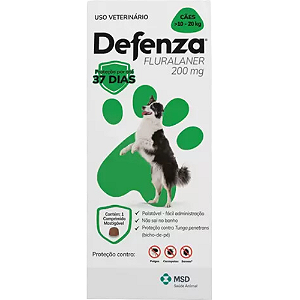 Defenza 200 mg Para Cães de 10 a 20 Kg - 1 Comprimido