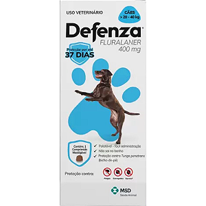 Defenza 400 mg Para Cães de 20 a 40 Kg - 1 Comprimido