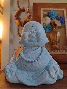 Buda chinês azul em gesso