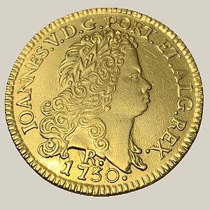 Moeda de Ouro de 6.400 Réis, Brasil Colônia - Ano: 1750 R - Imperador João V
