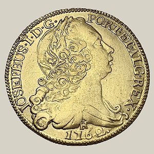 Moeda de Ouro de 6.400 Réis, Brasil Colônia - Ano: 1762 R - Imperador José I