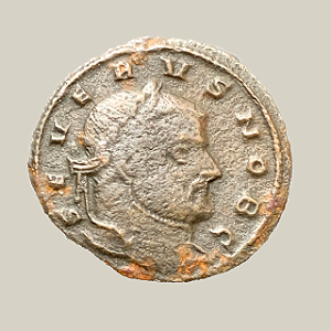 Moeda 1/4 de Fólis, AE19, Império Romano - Ano: 206-207 - Augusto Severo II