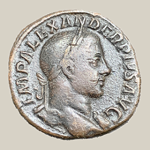 Sestércio de Bronze, Império Romano - Ano: 233 - Imperador Severus Alexander