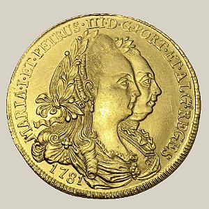 Moeda de Ouro de 6.400 Réis, Portugal - Ano: 1781 - D. Maria I e D. Pedro III