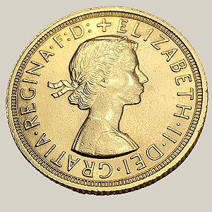 Moeda de Ouro de 1 Libra, Reino Unido - Ano: 1963 - Rainha Isabel II