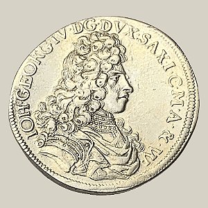 Moeda de Prata de ⅔ Táler, Saxônia - Ano: 1692 - Eleitor João Jorge IV