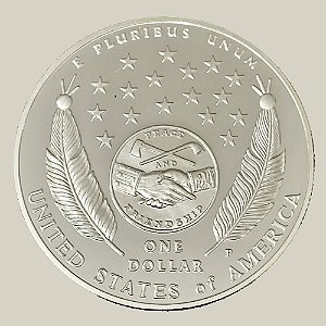 Moeda de Prata de 1 Dólar - EUA - Ano: 2004 P - Bicentenário da Expedição de Lewis e Clark - Presidente George W. Bush
